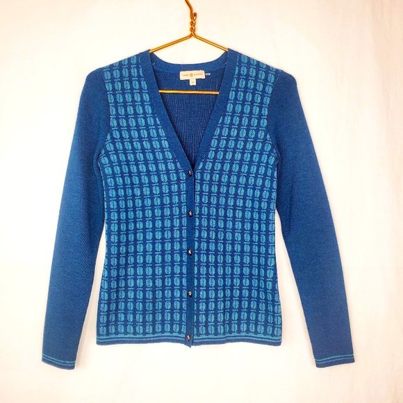 Tory Burch Sweaters - Rare Tory Burch Walda Scarab Beetle Button Cardigan